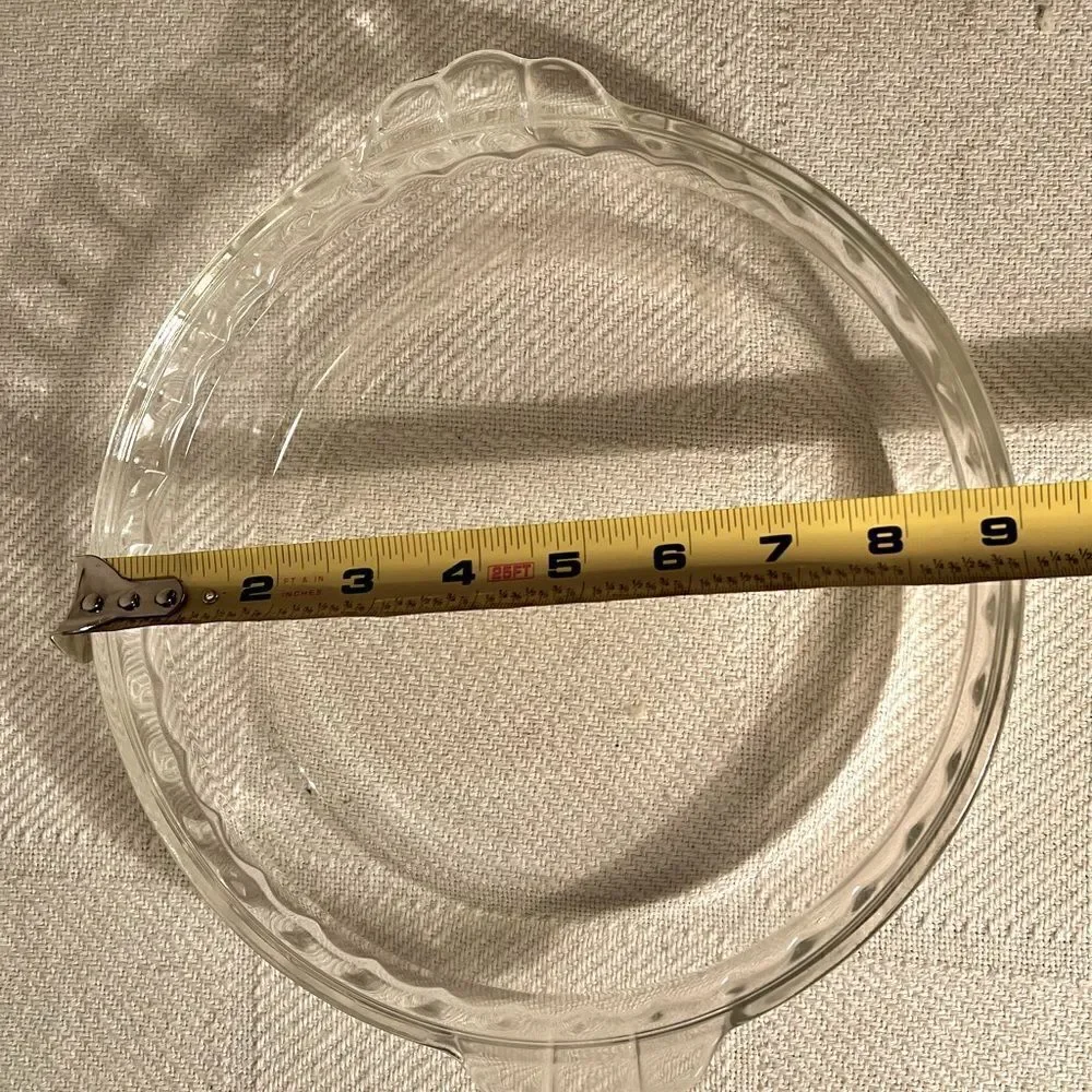 Vintage Pyrex Deep Dish Pie Plate Fluted Edge W/Handles #229 Glass USA 9 1/2